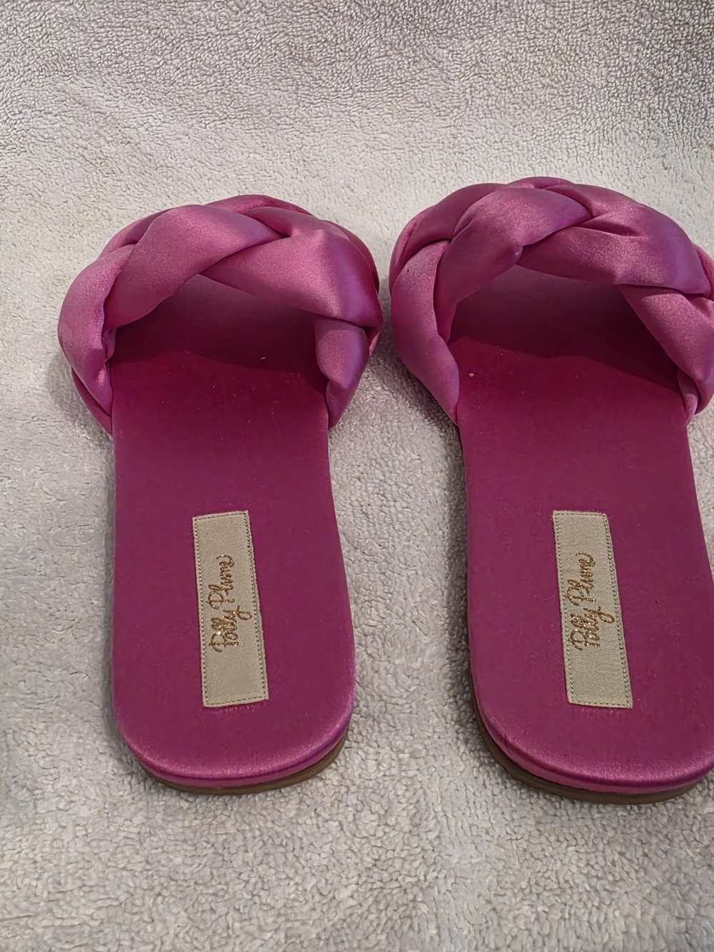 Braided Slide Sandals in Fuchsia